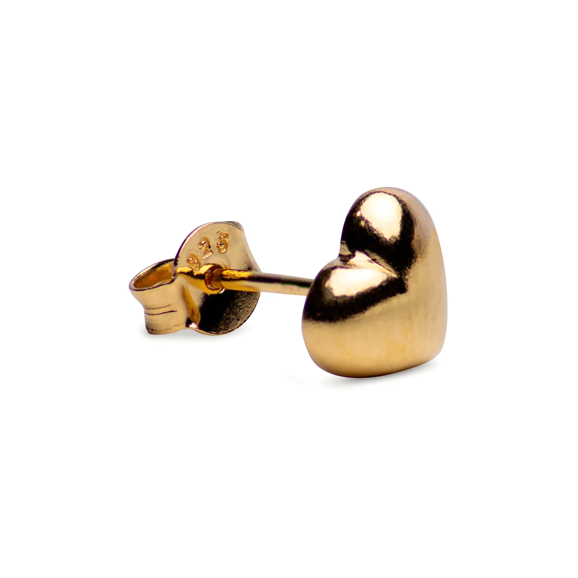 10 mm Yellow Gold Heart Earrings