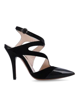 110mm cut-out leather pumps