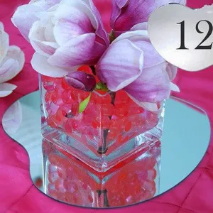 12" Heart Glass Mirror Wedding Party Table Decorations Centerpieces - 4 PCS