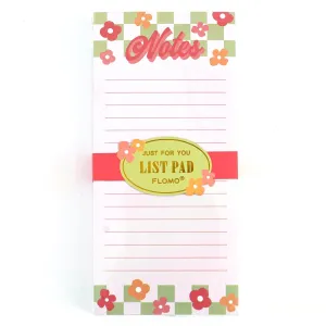 180 Sheet Daisy Notes Peach Magentic List Pad, 8.5" X 4"