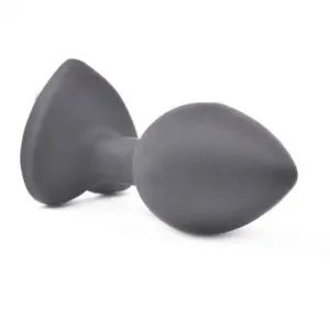 3-inch Silicone Black Small Heart Shaped Diamond Base Butt Plug