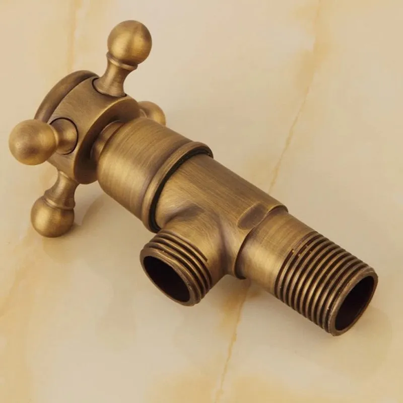 Antique Brass Triangle Valve Control Valve Bathroom Tap Water Valve