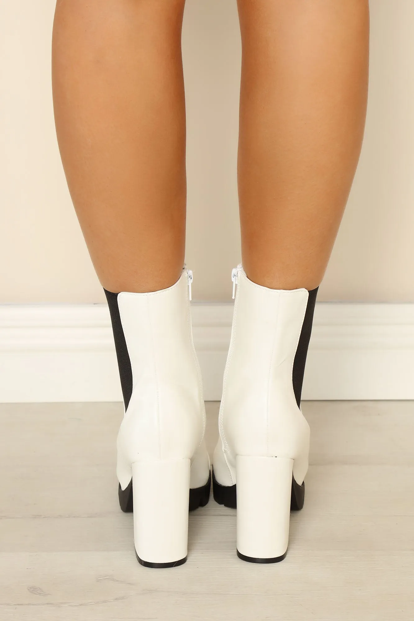 As If Lug Sole Booties - White