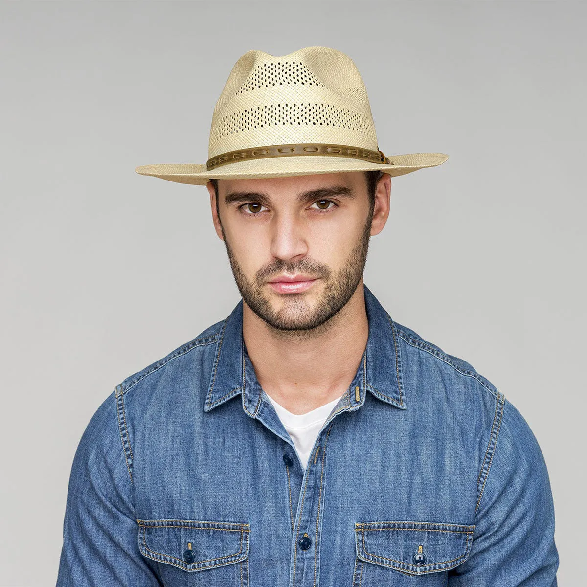 Bailey Ezra Vented Genuine Panama Fedora