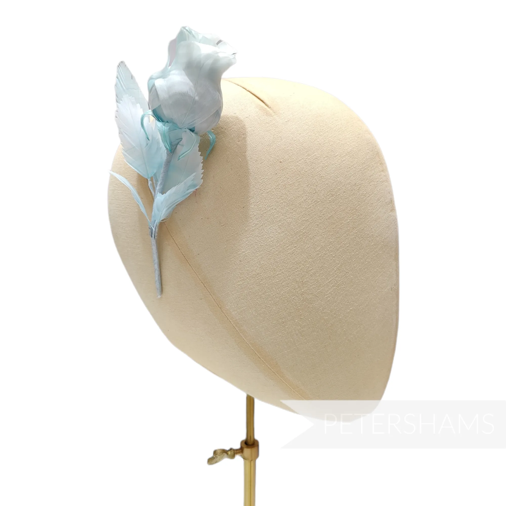 'Belle' Goose Feather Rosebud Flower Hat Mount