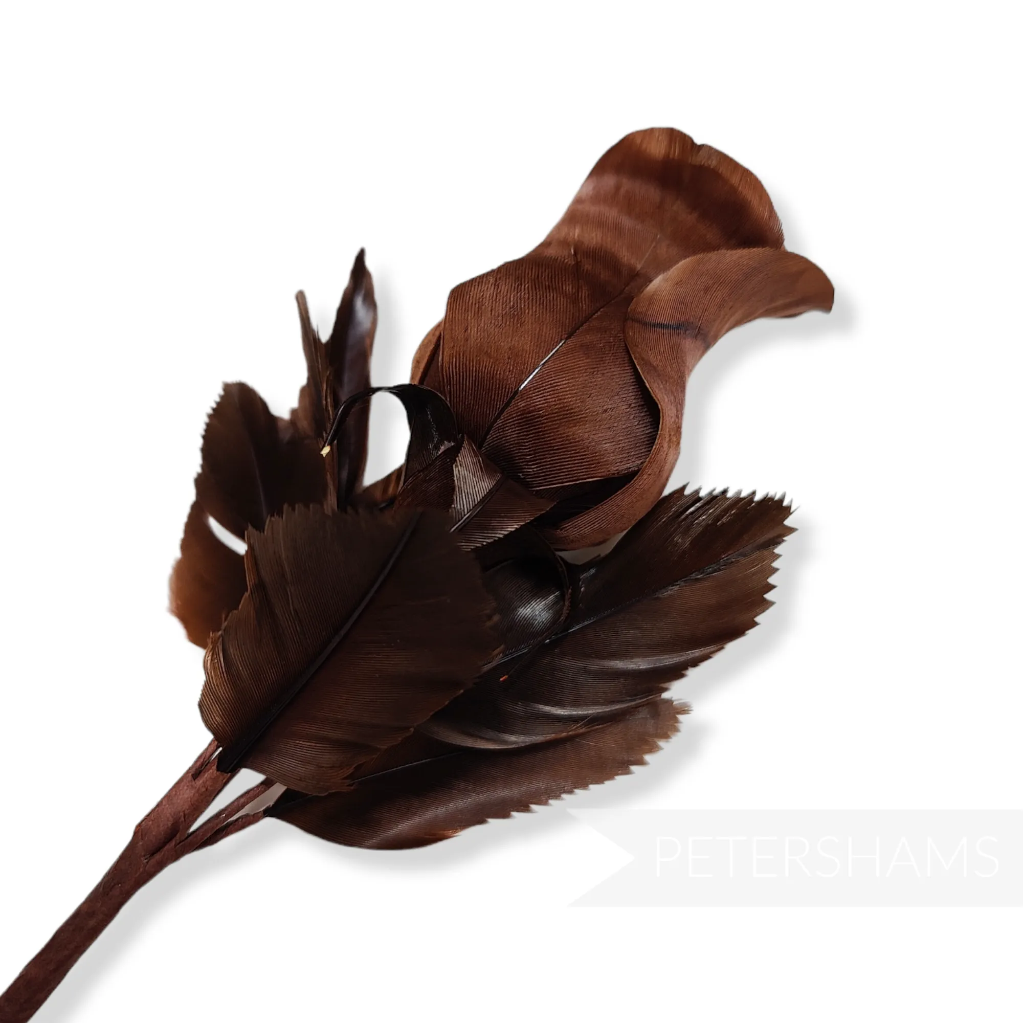 'Belle' Goose Feather Rosebud Flower Hat Mount