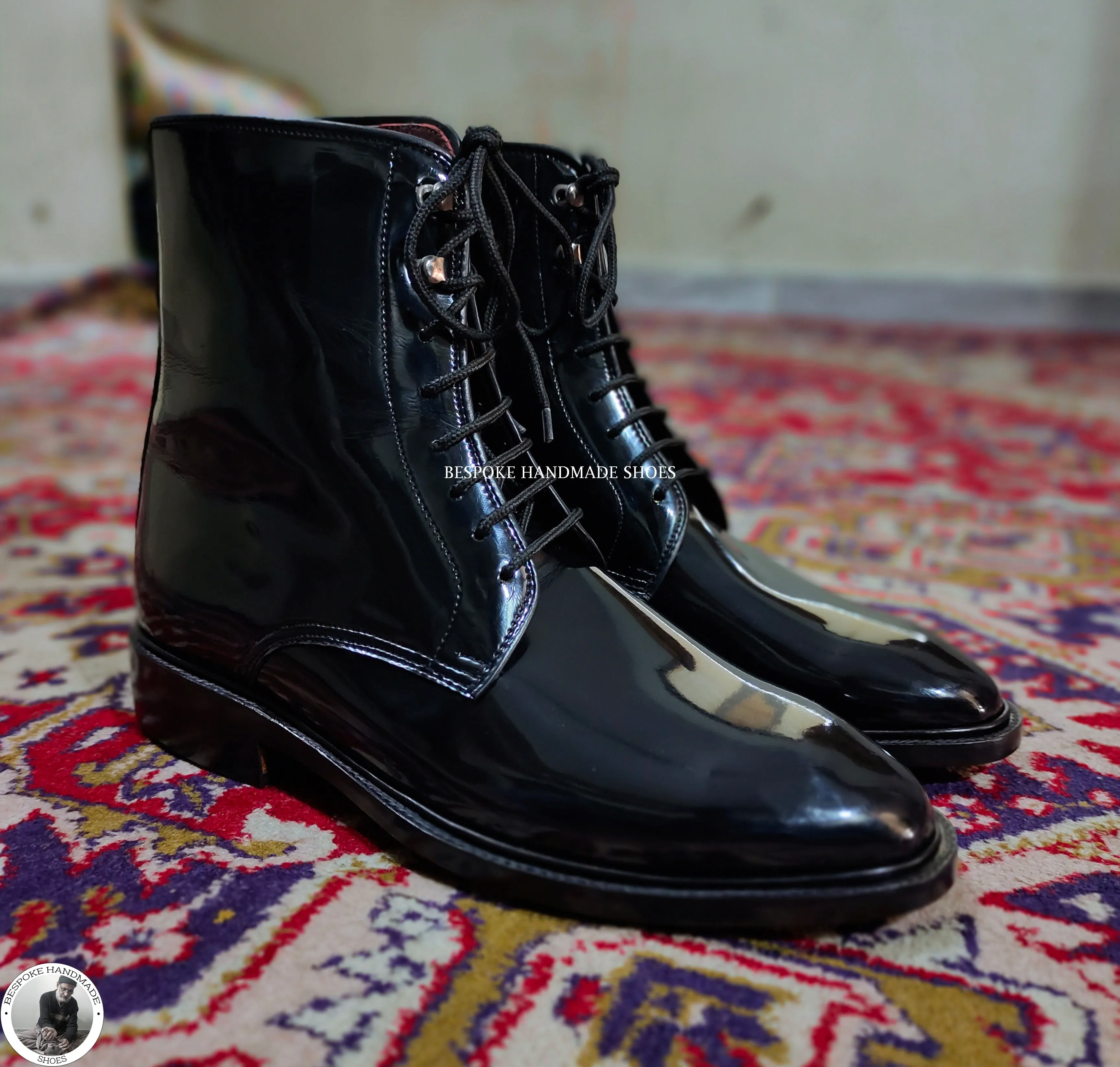 Black Patent Leather High Quality Boot