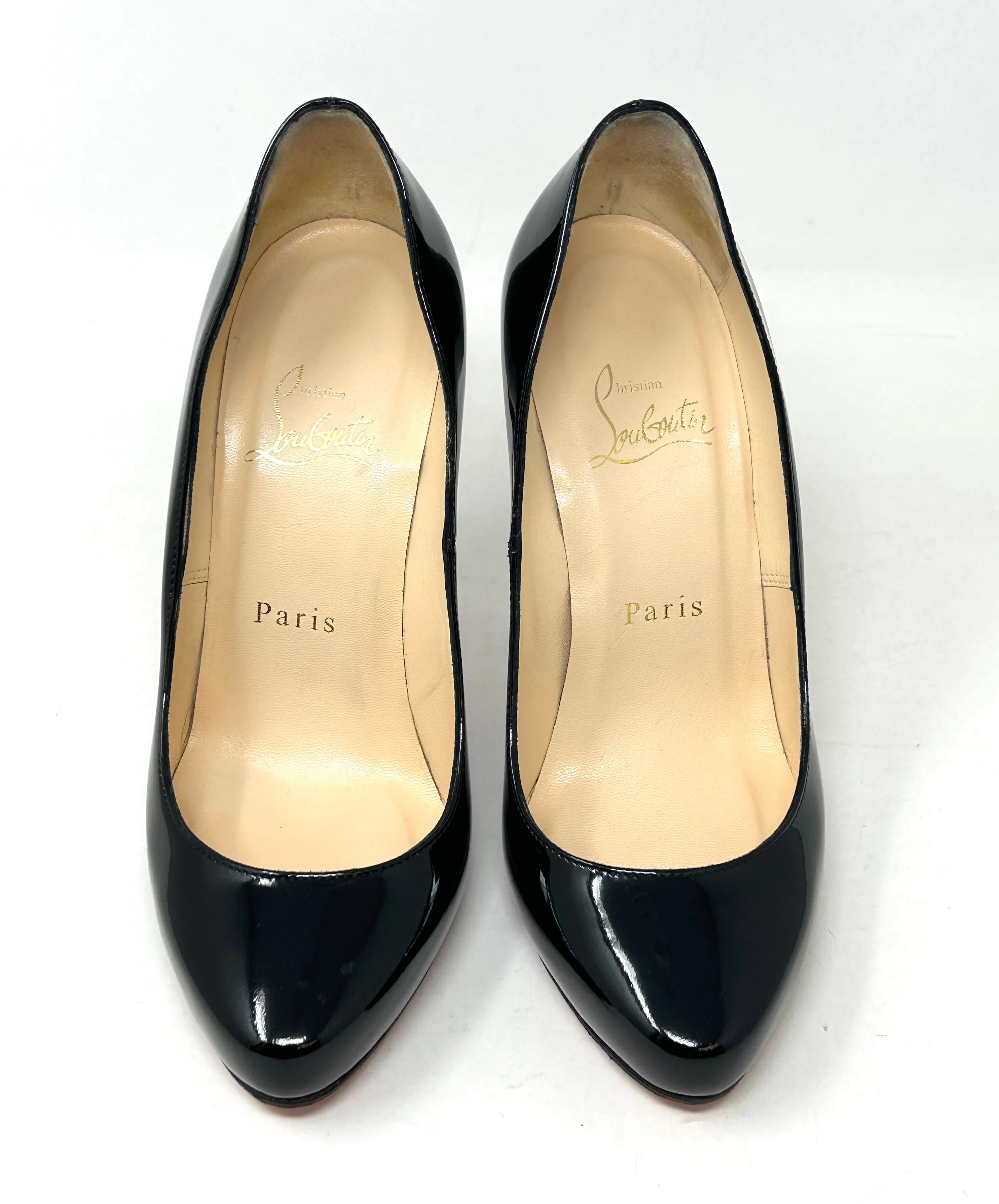 Christian Louboutin Elisa 100 Black Patent Leather Pump Heels 36 UK 3