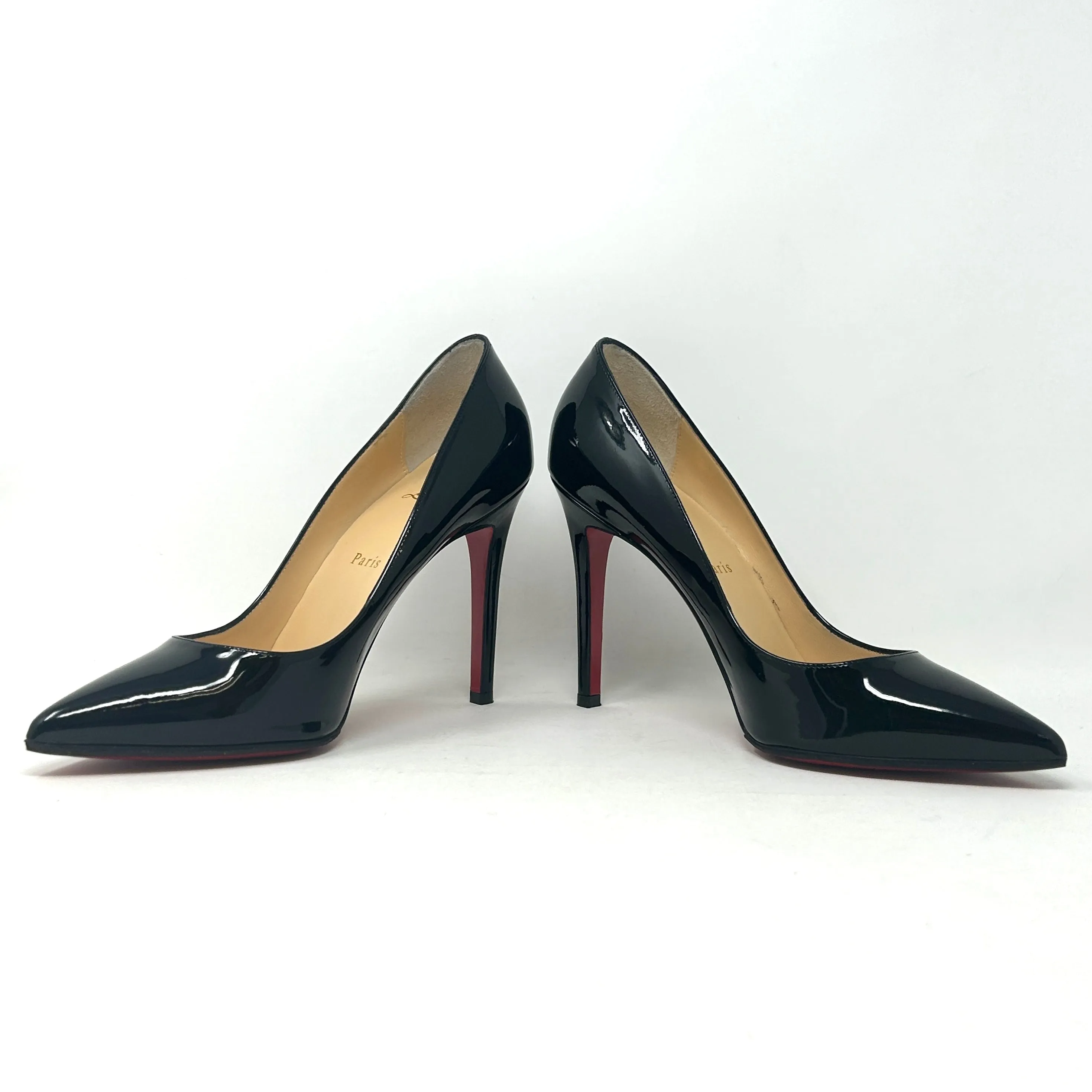 Christian Louboutin Pigalle 100 Black Patent Leather Pump Heels Small EU38 UK 5