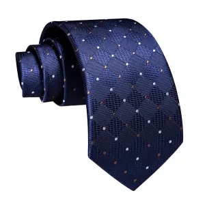 Classy Men Blue Designer Polka Dot Silk Tie