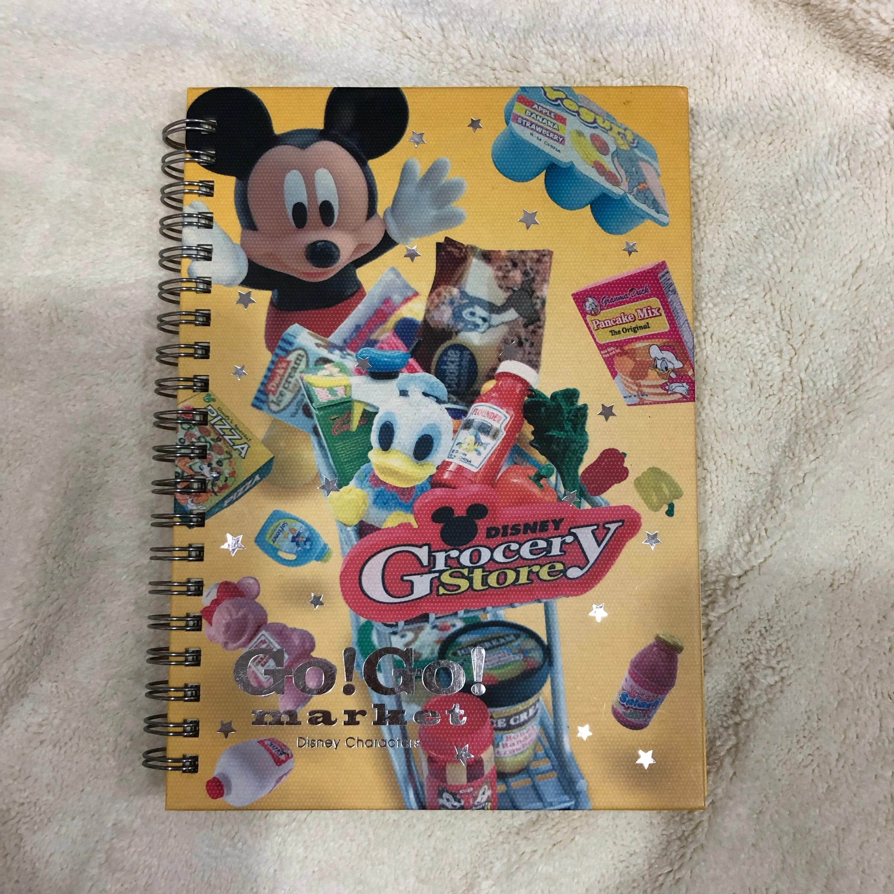 Disney Japan "Go! Go! Market" Disney Grocery Store B6 Hard Cover Spiral Notebook