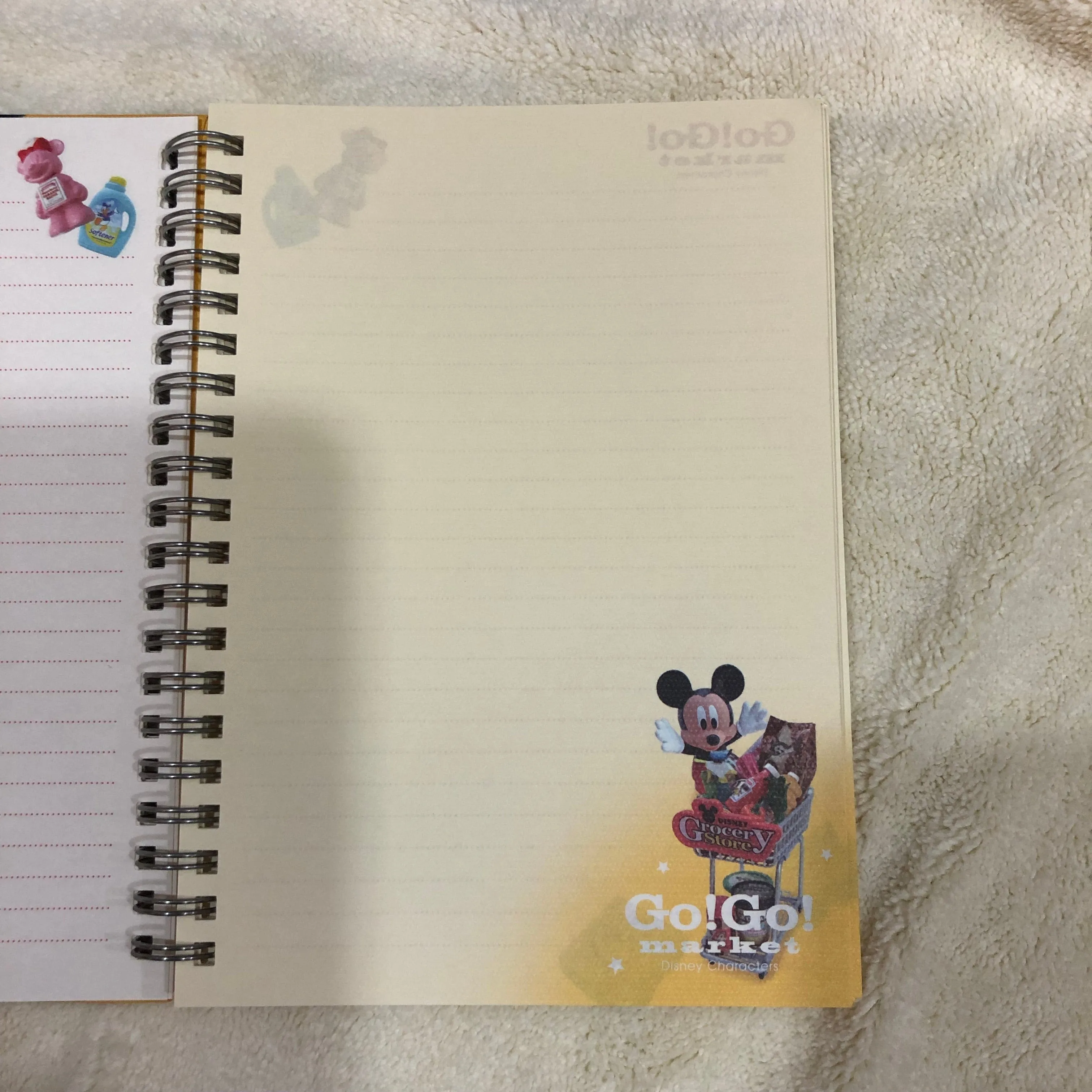 Disney Japan "Go! Go! Market" Disney Grocery Store B6 Hard Cover Spiral Notebook