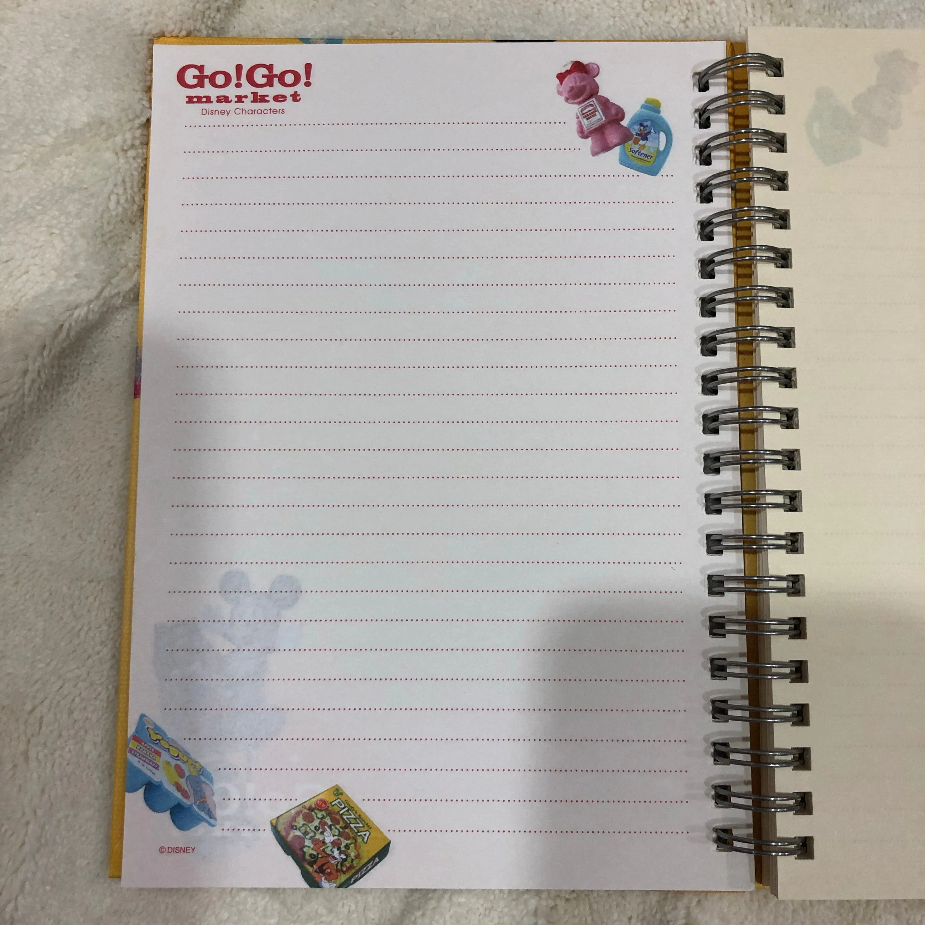 Disney Japan "Go! Go! Market" Disney Grocery Store B6 Hard Cover Spiral Notebook