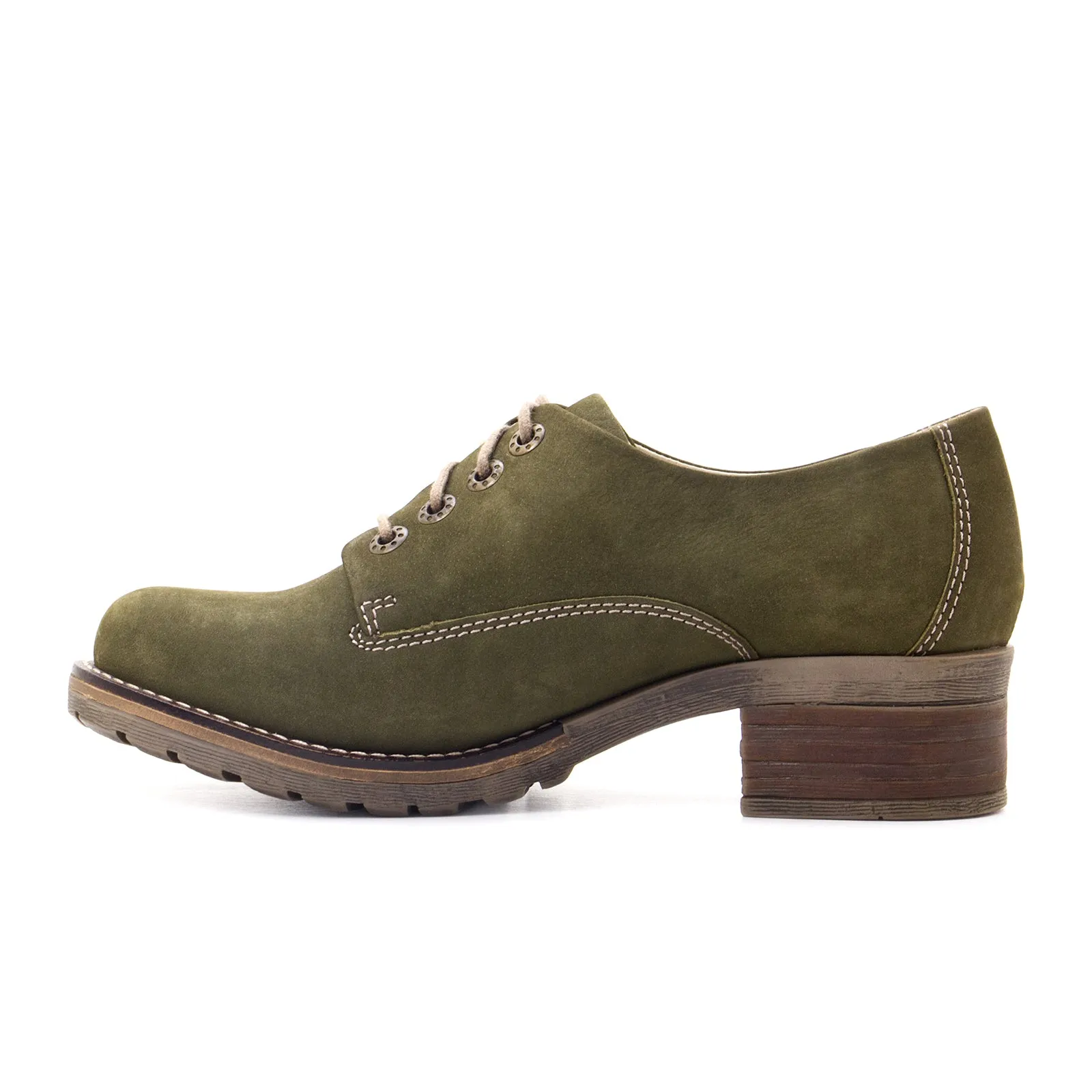 Dromedaris Kaley Heeled Lace Up (Women) - Olive