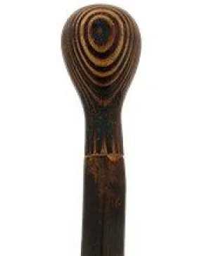 Exquisite Hand-Carved Spiral Walking Stick - Chestnut