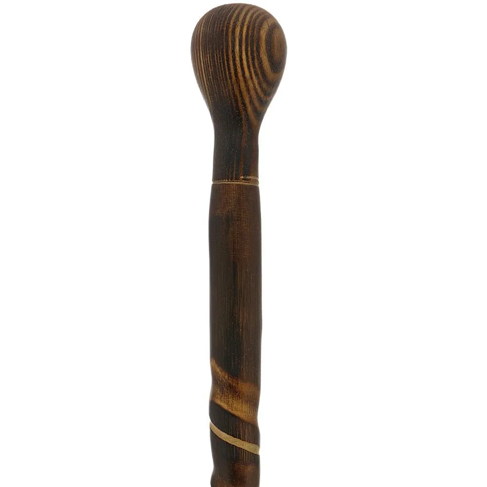 Exquisite Hand-Carved Spiral Walking Stick - Chestnut