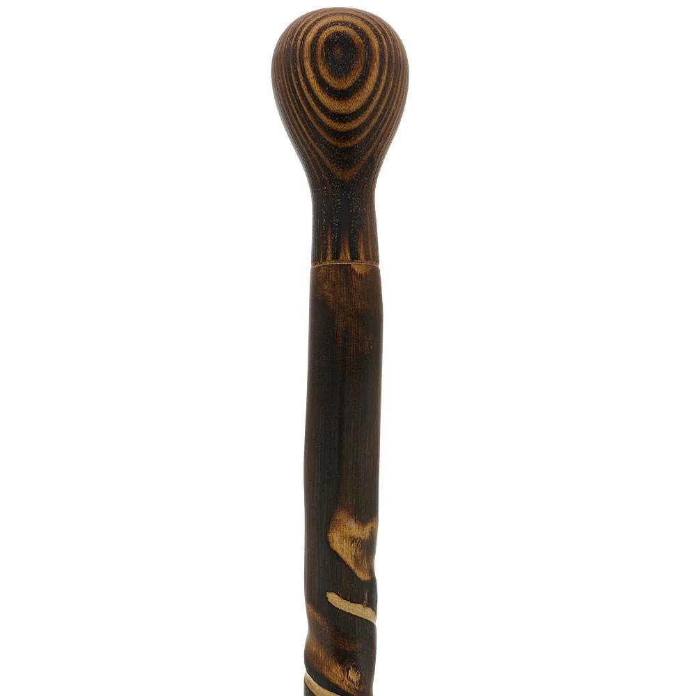 Exquisite Hand-Carved Spiral Walking Stick - Chestnut