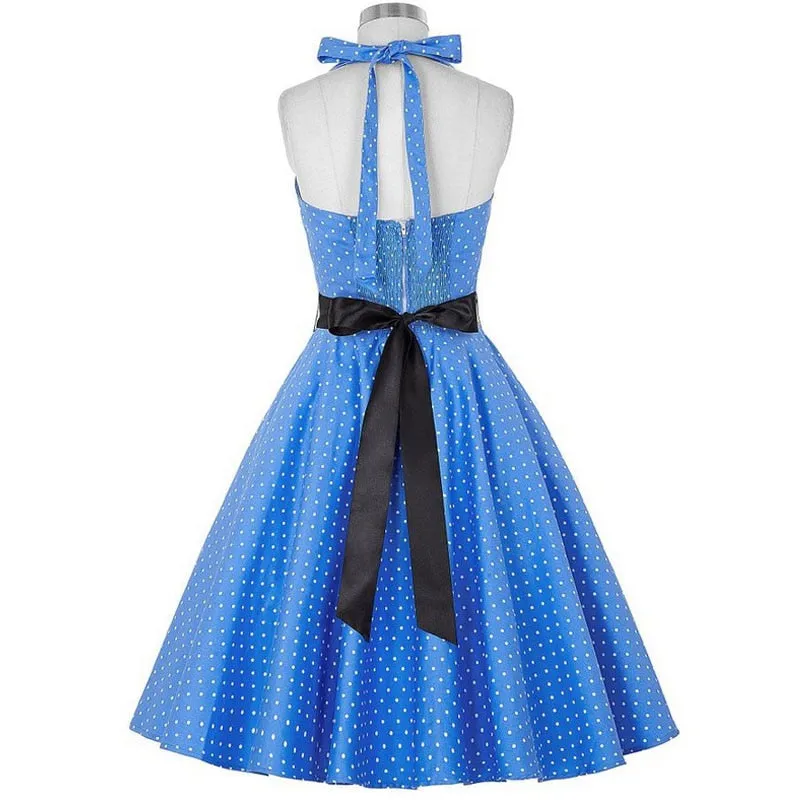 Funki Buys | Dresses | Women's Polka Dot Swing Halter Dress