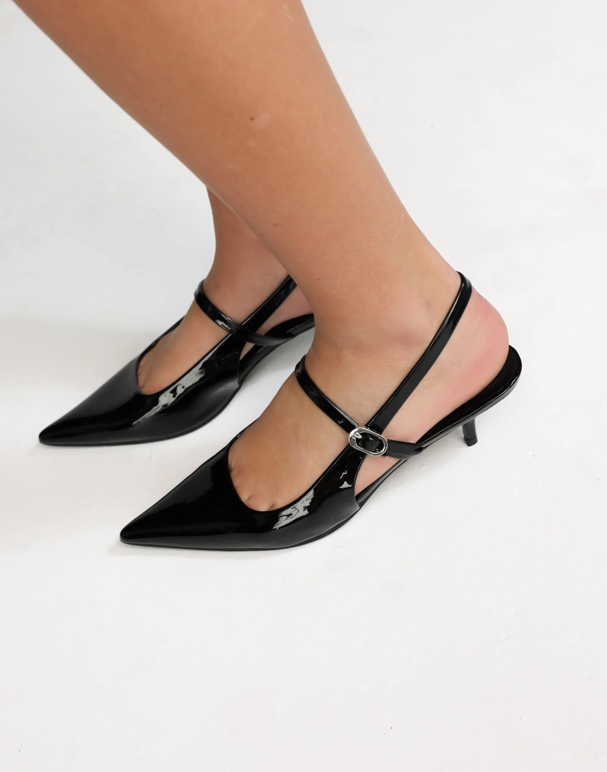 Gerta Heels (Black Patent) - By Billini