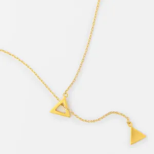 Gold Double Triangle Necklace