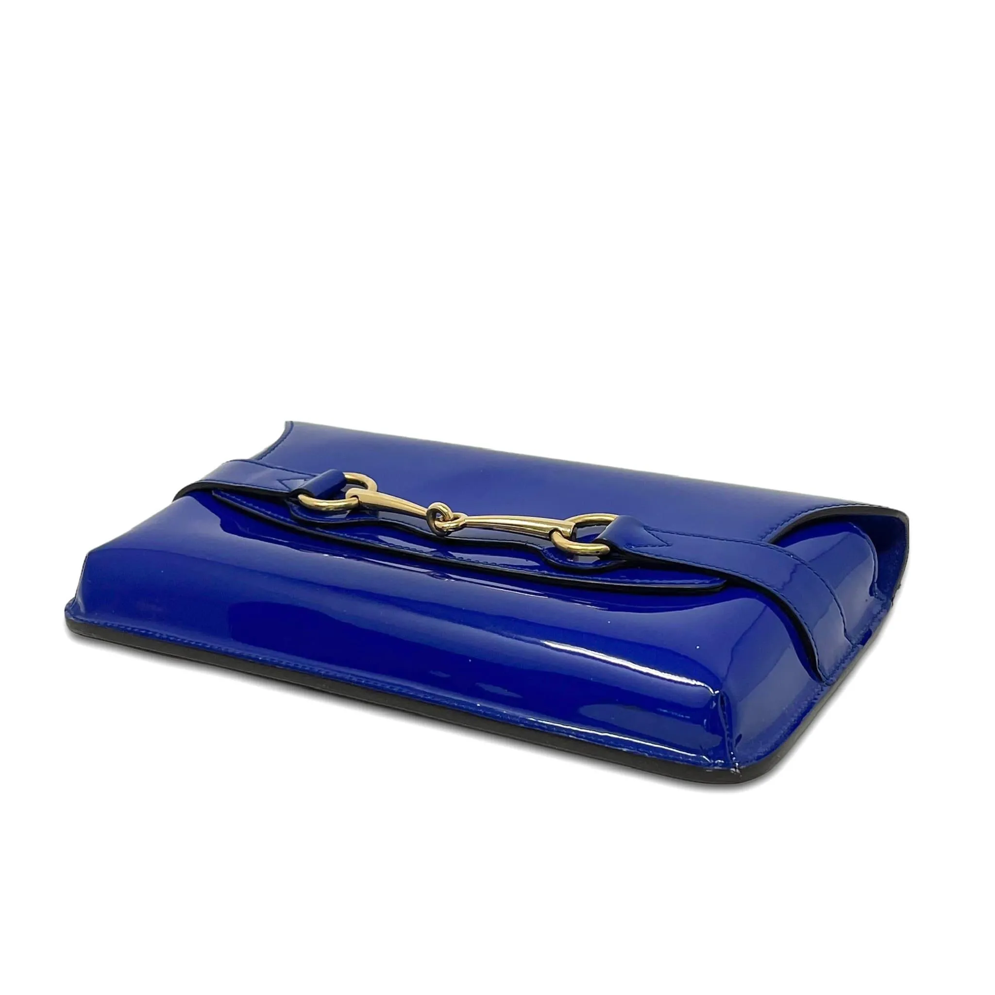 Gucci Blue Patent Bright Bit Clutch