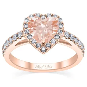 Heart Cut Morganite Engagement Ring in Rose Gold