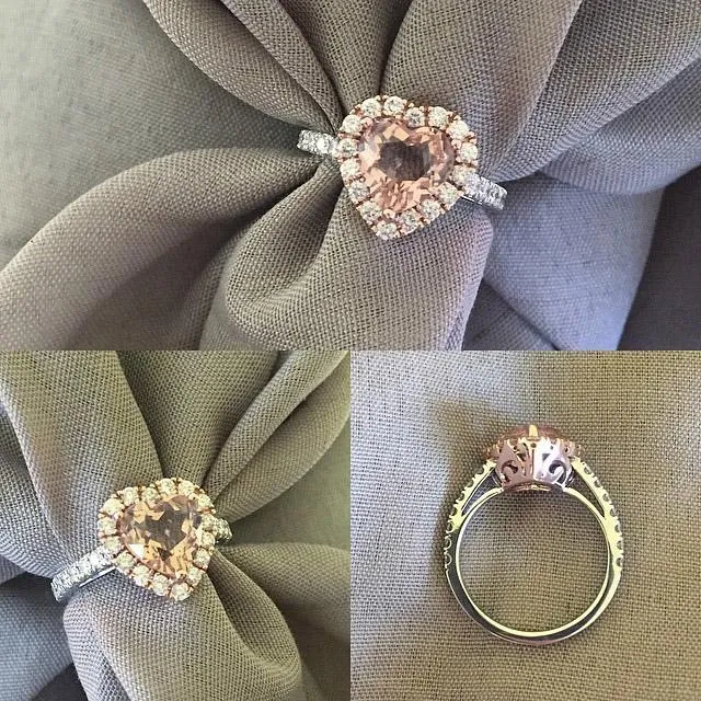 Heart Cut Morganite Engagement Ring in Rose Gold