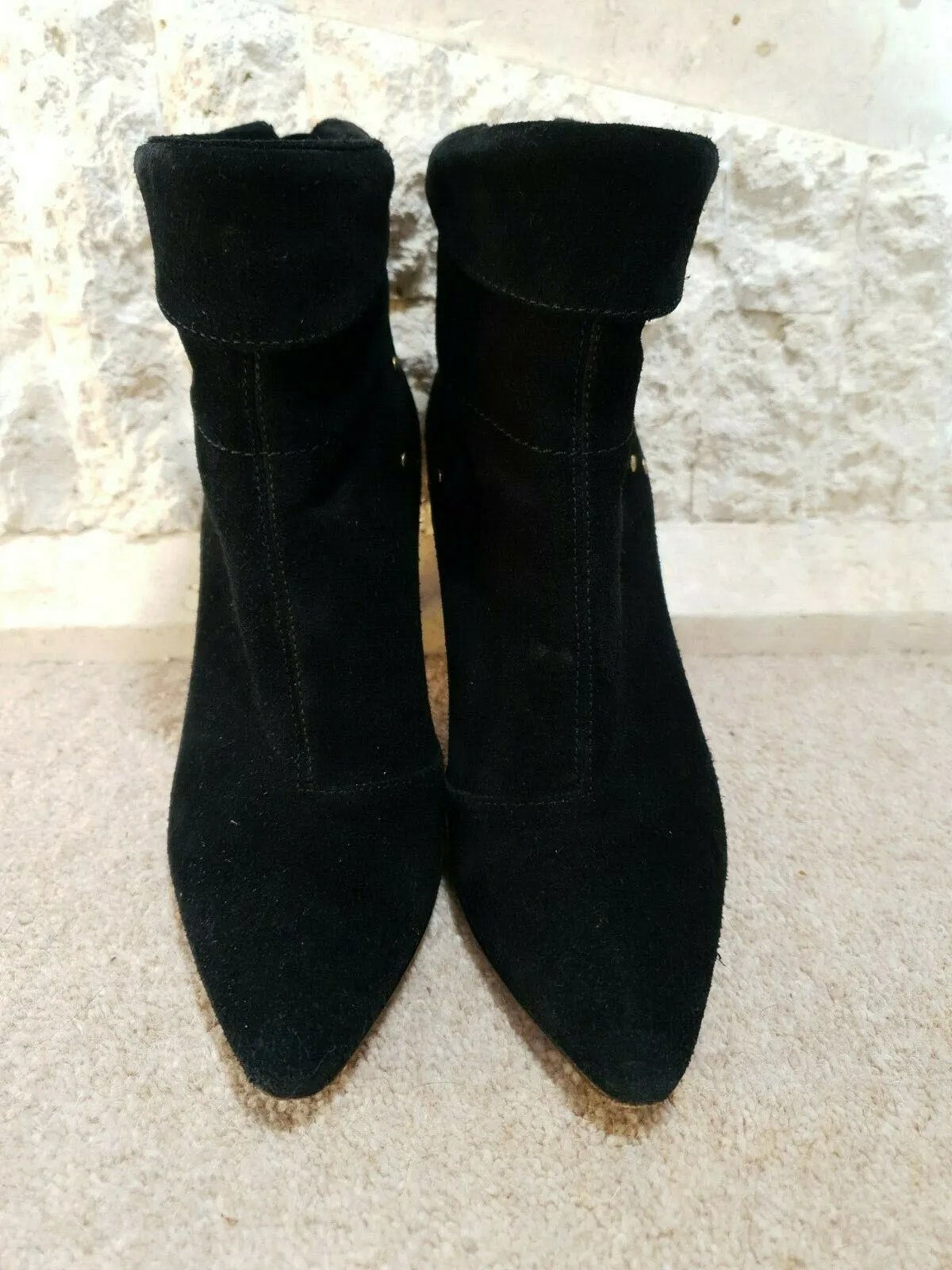 Jerome Dreyfuss Black Suzanne Suede Ankle Boots UK 3 US 5.5 EU 35.5