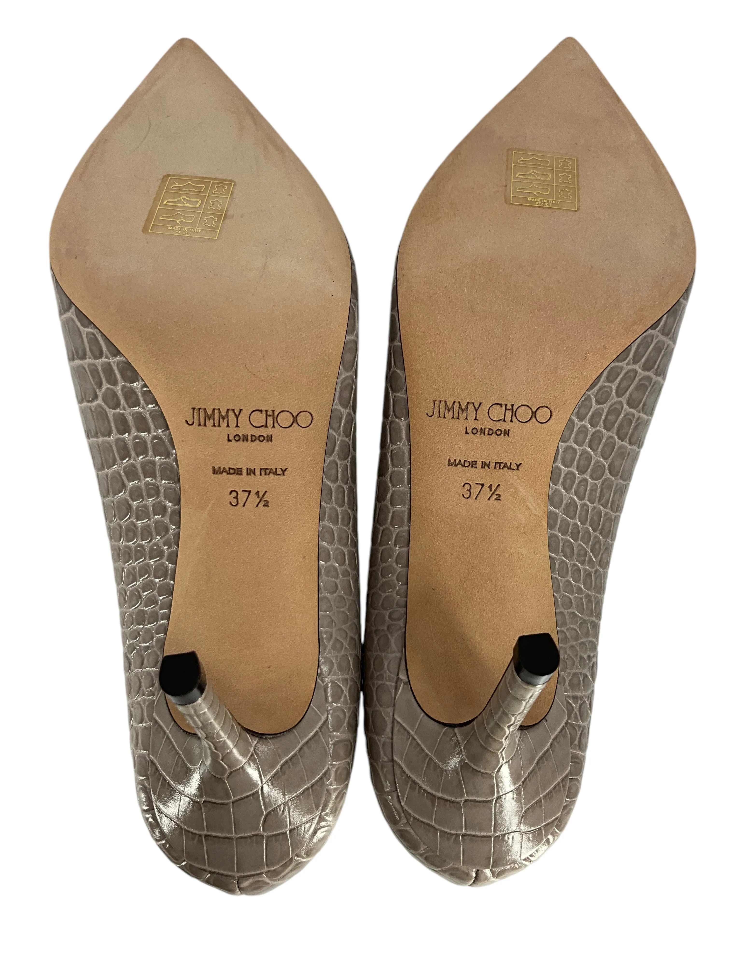 JIMMY CHOO Love 85 Croc-Effect Leather Pumps Size 7.5