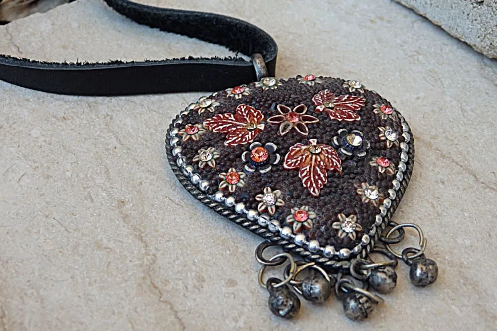 Leather heart necklace