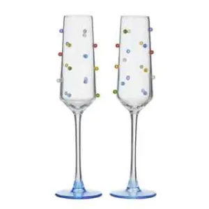 Polka Set of 2 Flute Glasses