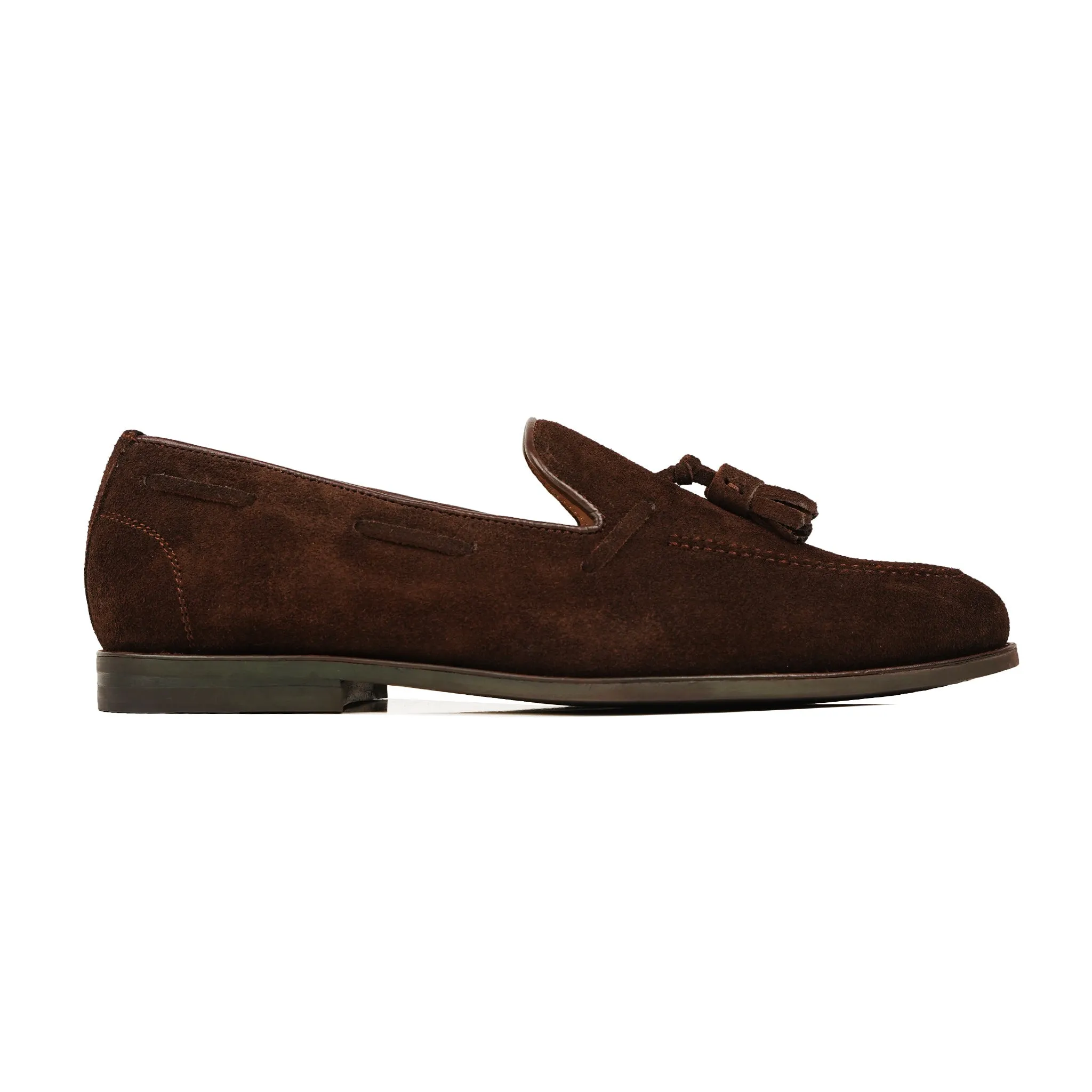 Portofino - Men's Dark Brown Kid Suede Loafer