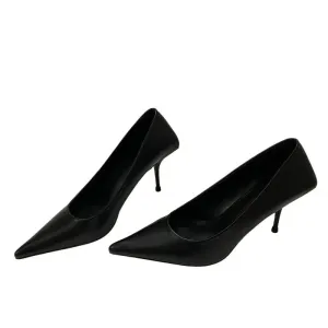 Pre Order:  PU Leather Shallow Pointed Toe Stiletto Pumps