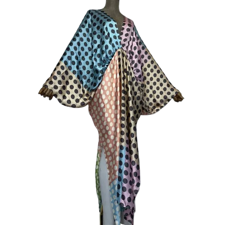 Pre Order:  Vibrant Polka Dot Kaftan Dress - WINI