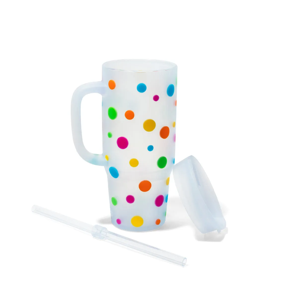 Silipint Silicone 32 oz Polka Dot Humbler (Handled Straw Tumbler)