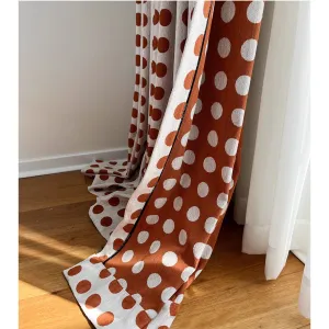 Terracotta Polka Dot Window Curtains Drapery