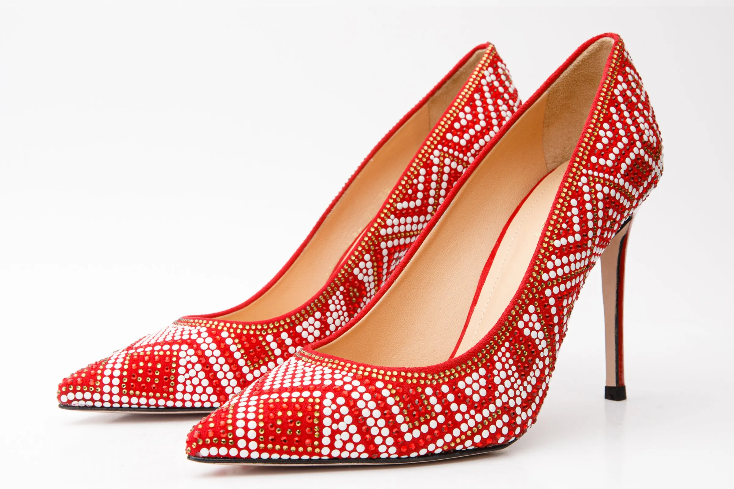 The Nampula Red Glitter Leather Pump Women Shoe